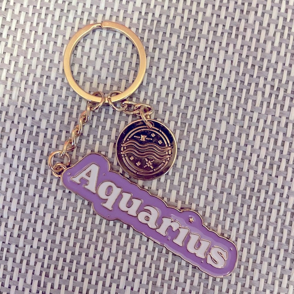 Aquarius zodiac keychain